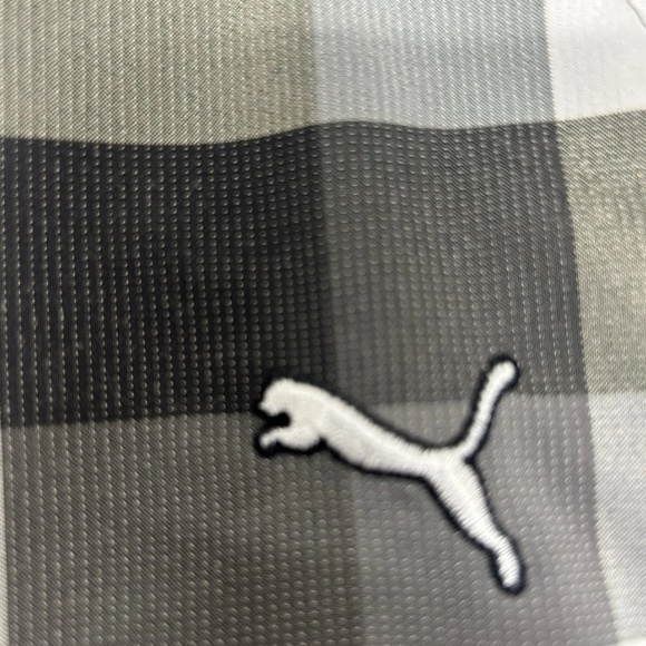 ➕Puma Shorts Men Plaid Grey Olive  36 Golf casual C1-018 - Picture 5 of 6